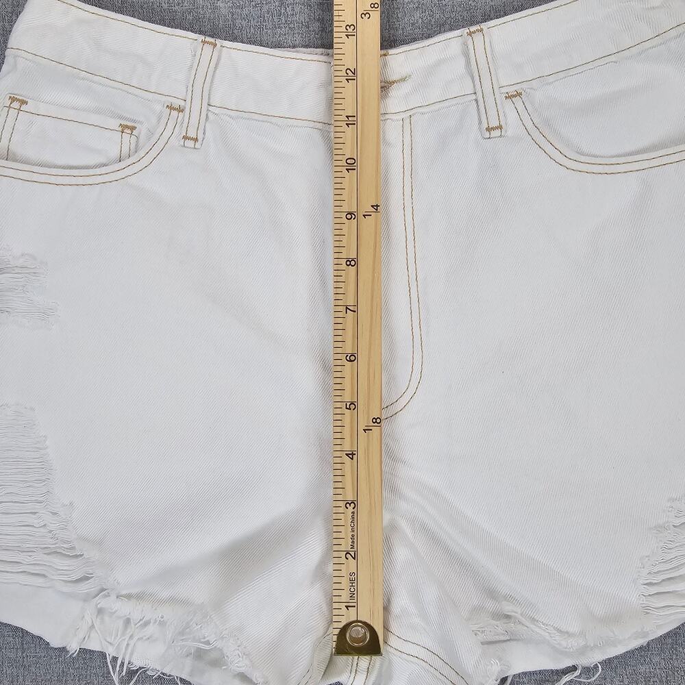 Hollister Jean Shorts Womens Size 29 White Casual Denim High Rise Ripped Frayed - Picture 12 of 12